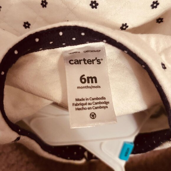 Carter’s Baby Girl 3-Piece Outfit Set Quilted Jacket Bodysuit Leggings 6M - Picture 6 of 8